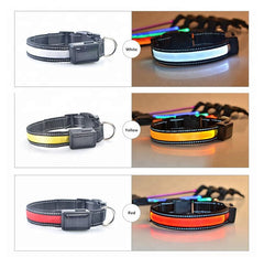 Solar & USB LED Dog Collar - Eco-Friendly Reflective Collar