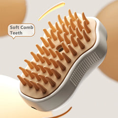 3-in-1 Steam Pet Grooming Brush - Electric Spray & Massage