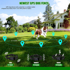 GPS Wireless Dog Fence - Range up to 3300 Ft, Rechargeable & Waterproof