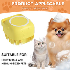 Dog Bathing Brush with Shampoo Dispenser - Silicone Grooming Tool