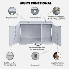 X-Large Cat Litter Box Enclosure - Hidden Washroom Bench Furniture