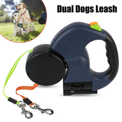 Dual Retractable Dog Leash - Reflective 360° Swivel for 