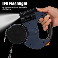Dual Retractable Dog Leash - Reflective 360° Swivel for 