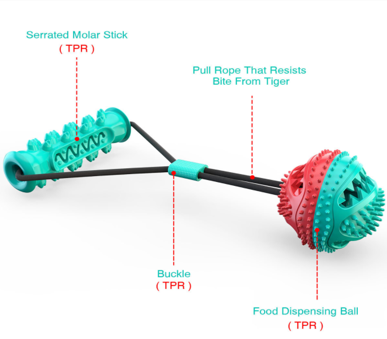 Rubber Bone Dog Chew Toy - Dental Health & Teeth Cleaning