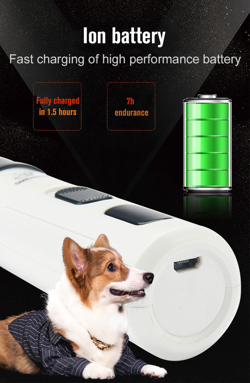 Cordless Pet Nail Trimmer - Quiet Rechargeable Grinder with 2 Speeds