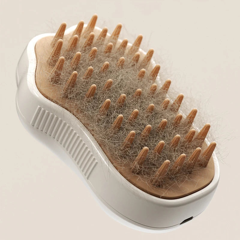 3-in-1 Steam Pet Grooming Brush - Electric Spray & Massage