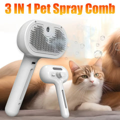 3-in-1 Pet Grooming Spray Comb – Steam Cleaning & Hair Removal Brush for Dogs & Cats