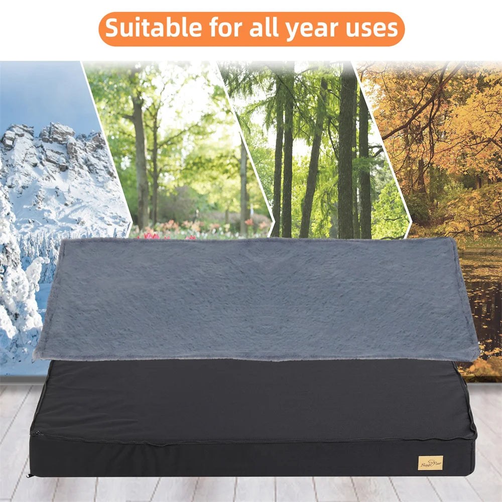 Large Orthopedic Dog Bed 2-in-1 Waterproof Cushion with Washable Cover