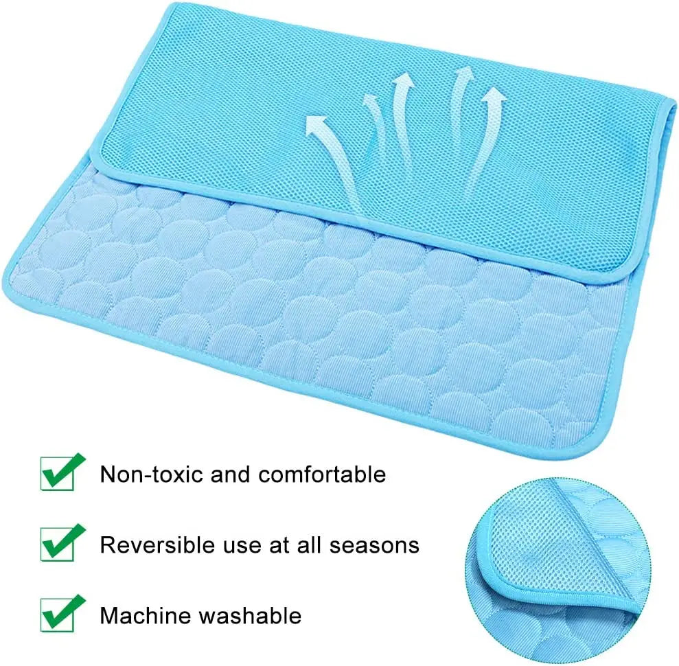 Summer Cool & Breathable Pet Sleeping Mat – Ice Silk Kennel Mat for Large, Medium & Small Pets