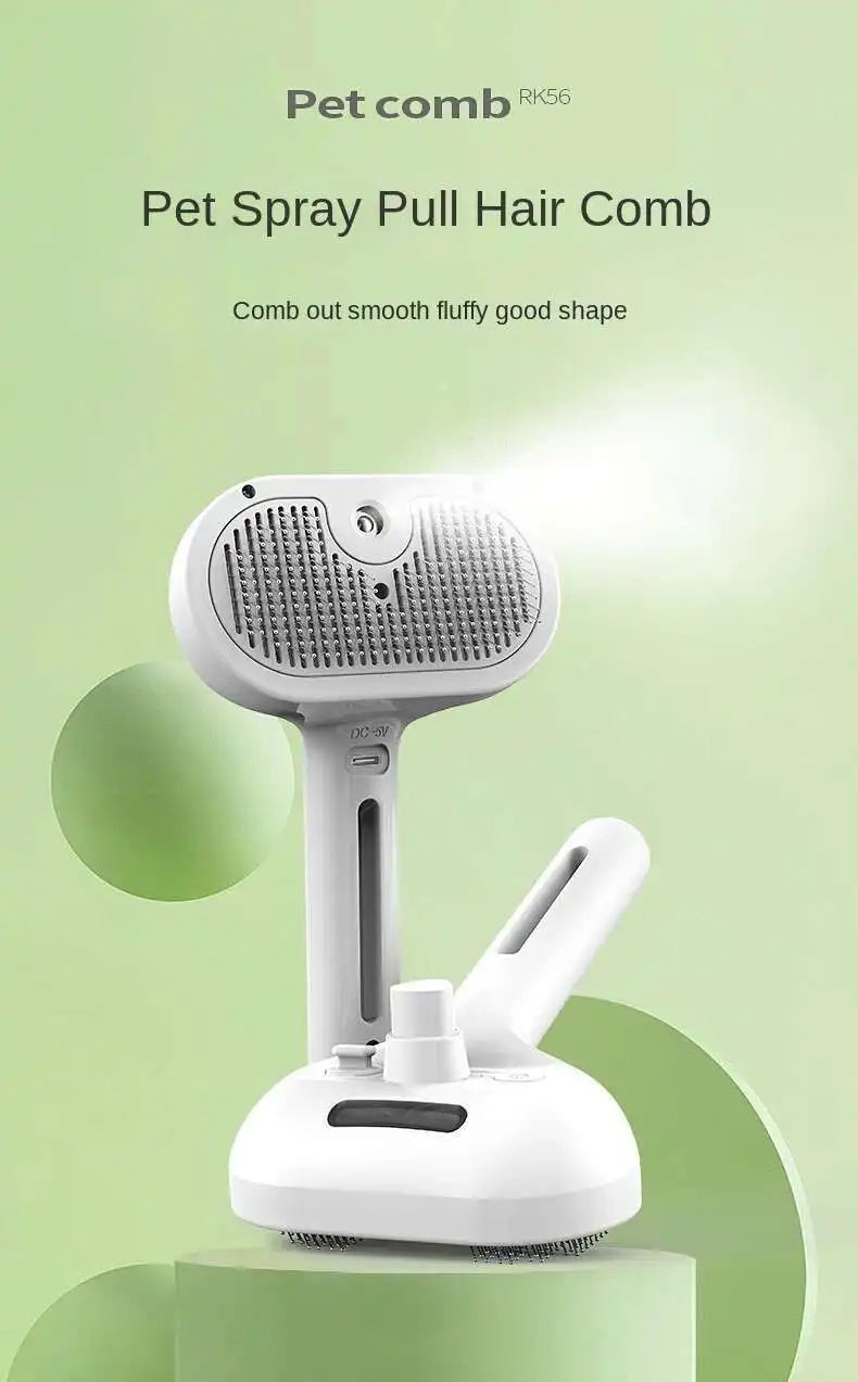 3-in-1 Pet Grooming Spray Comb – Steam Cleaning & Hair Removal Brush for Dogs & Cats