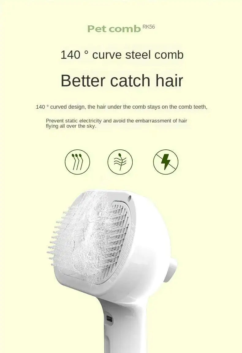 3-in-1 Pet Grooming Spray Comb – Steam Cleaning & Hair Removal Brush for Dogs & Cats