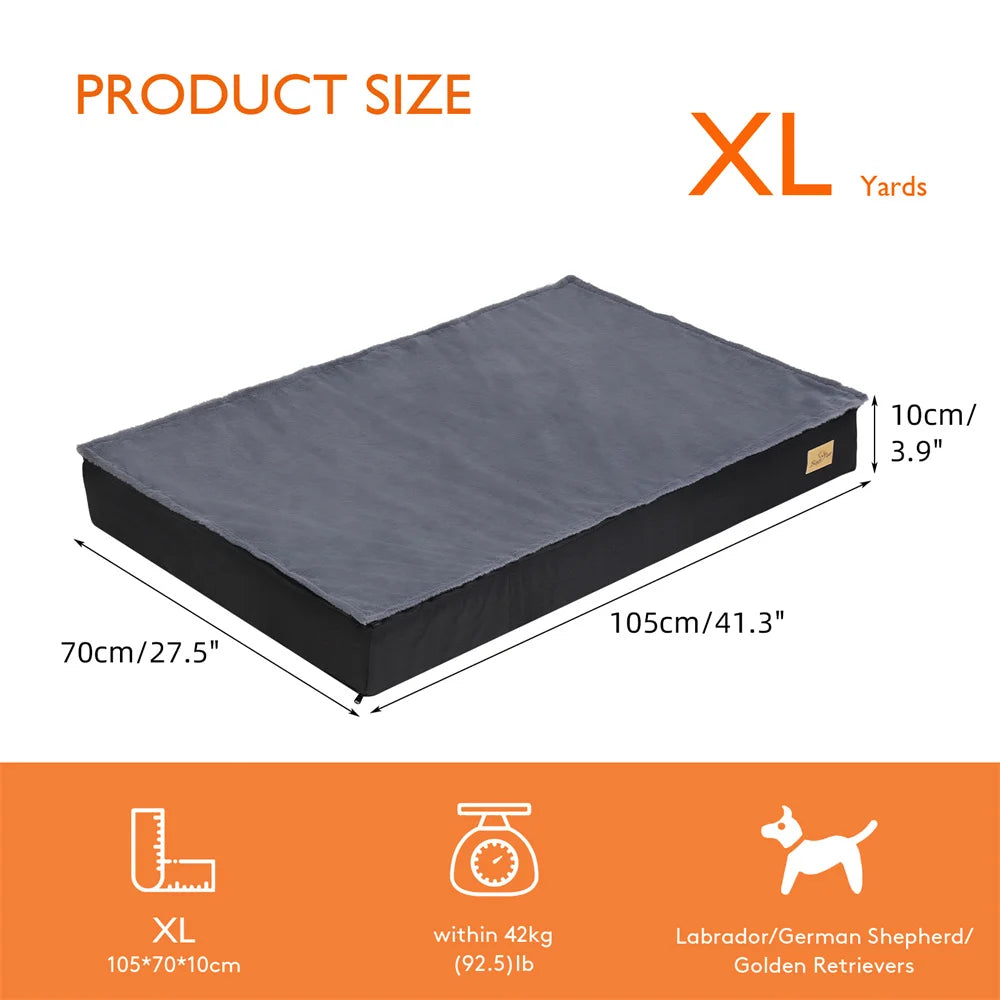 Large Orthopedic Dog Bed 2-in-1 Waterproof Cushion with Washable Cover
