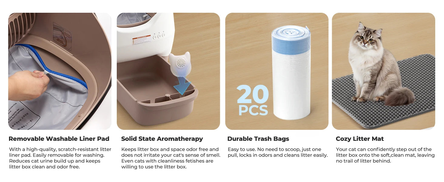 Self-Cleaning Litter Box - Smart App-Controlled Automatic System for Multiple Cats