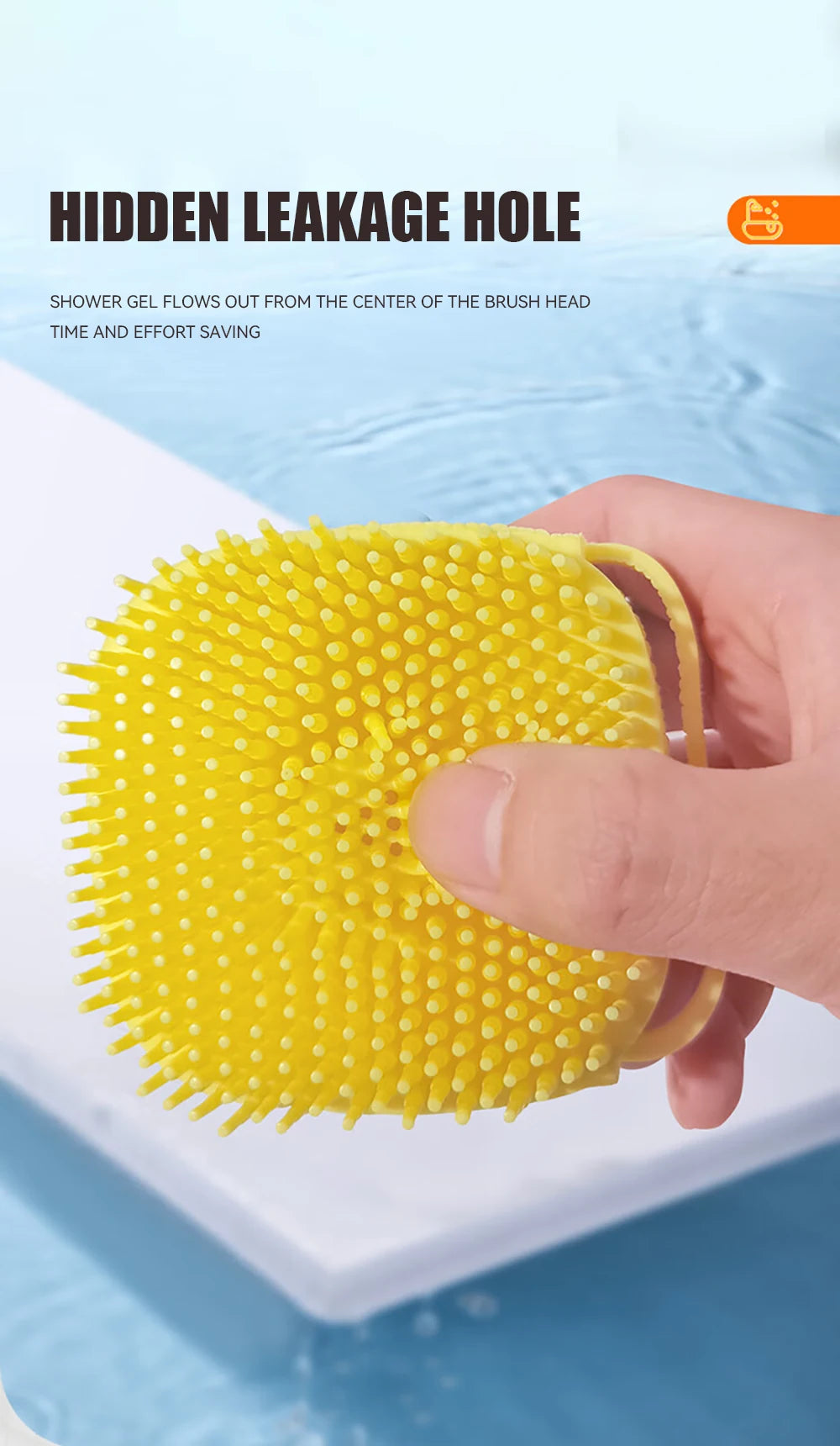 Dog Bathing Brush with Shampoo Dispenser - Silicone Grooming Tool