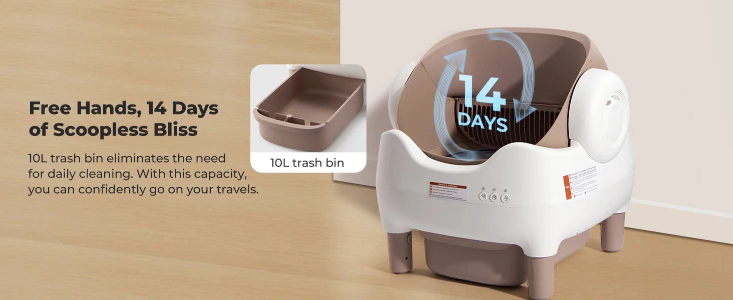 Self-Cleaning Litter Box - Smart App-Controlled Automatic System for Multiple Cats