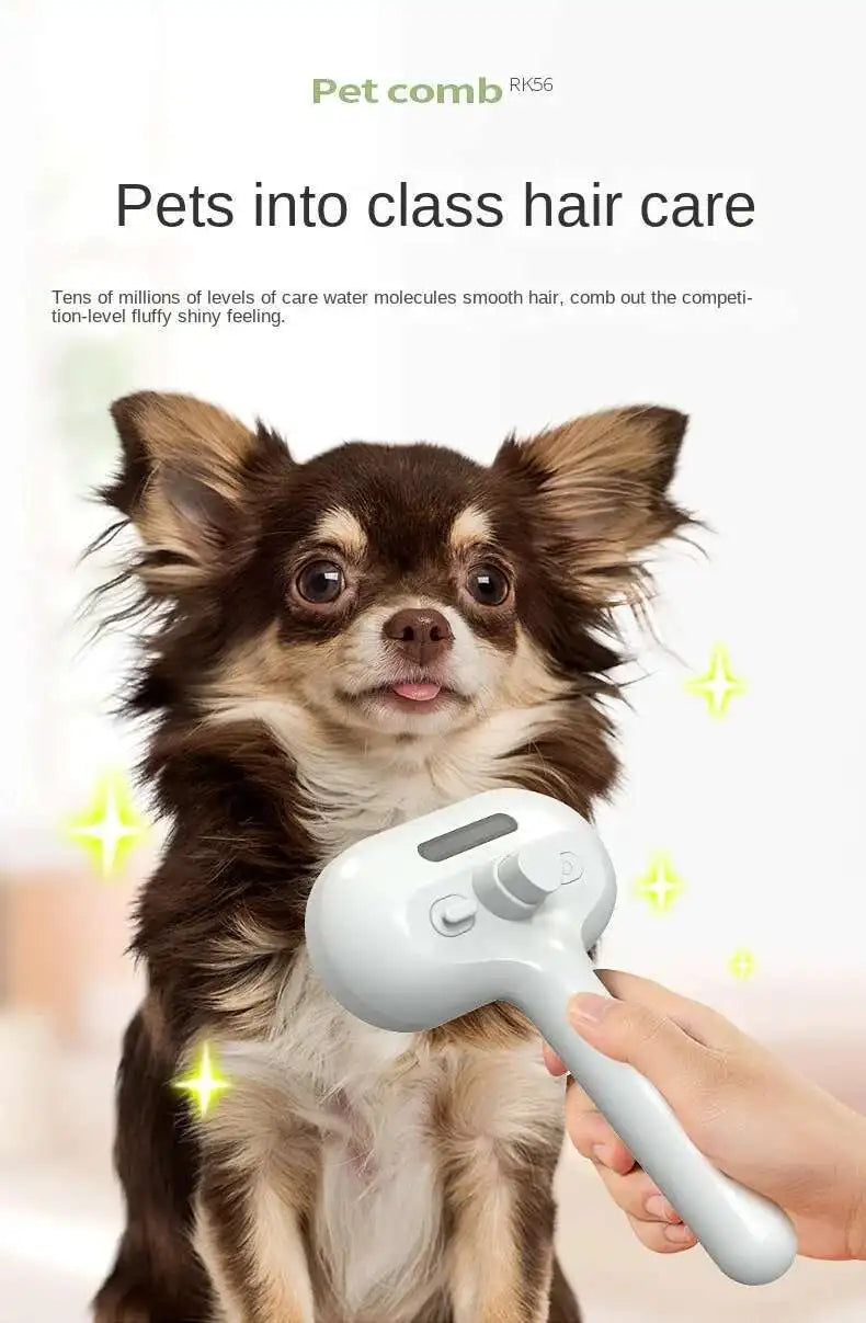 3-in-1 Pet Grooming Spray Comb – Steam Cleaning & Hair Removal Brush for Dogs & Cats
