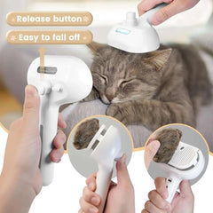 3-in-1 Pet Grooming Spray Comb – Steam Cleaning & Hair Removal Brush for Dogs & Cats