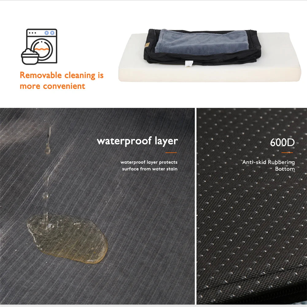 Large Orthopedic Dog Bed 2-in-1 Waterproof Cushion with Washable Cover