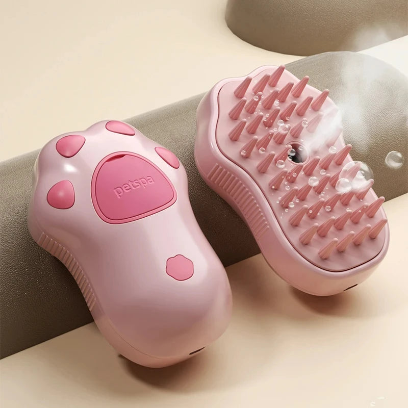 3-in-1 Steam Pet Grooming Brush - Electric Spray & Massage