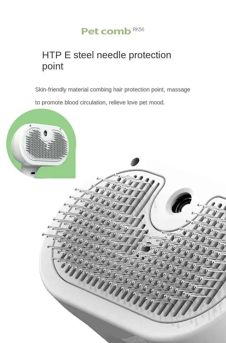 3-in-1 Pet Grooming Spray Comb – Steam Cleaning & Hair Removal Brush for Dogs & Cats