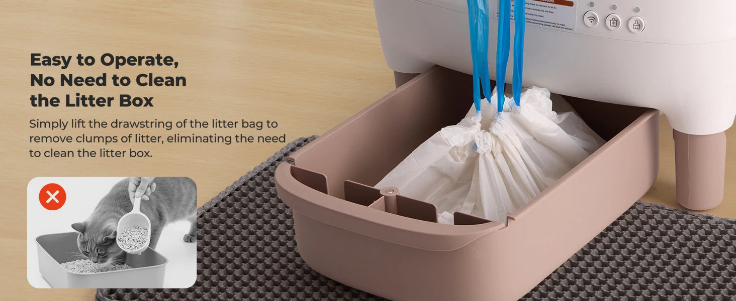 Self-Cleaning Litter Box - Smart App-Controlled Automatic System for Multiple Cats
