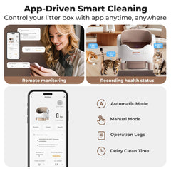 Self-Cleaning Litter Box - Smart App-Controlled Automatic System for Multiple Cats