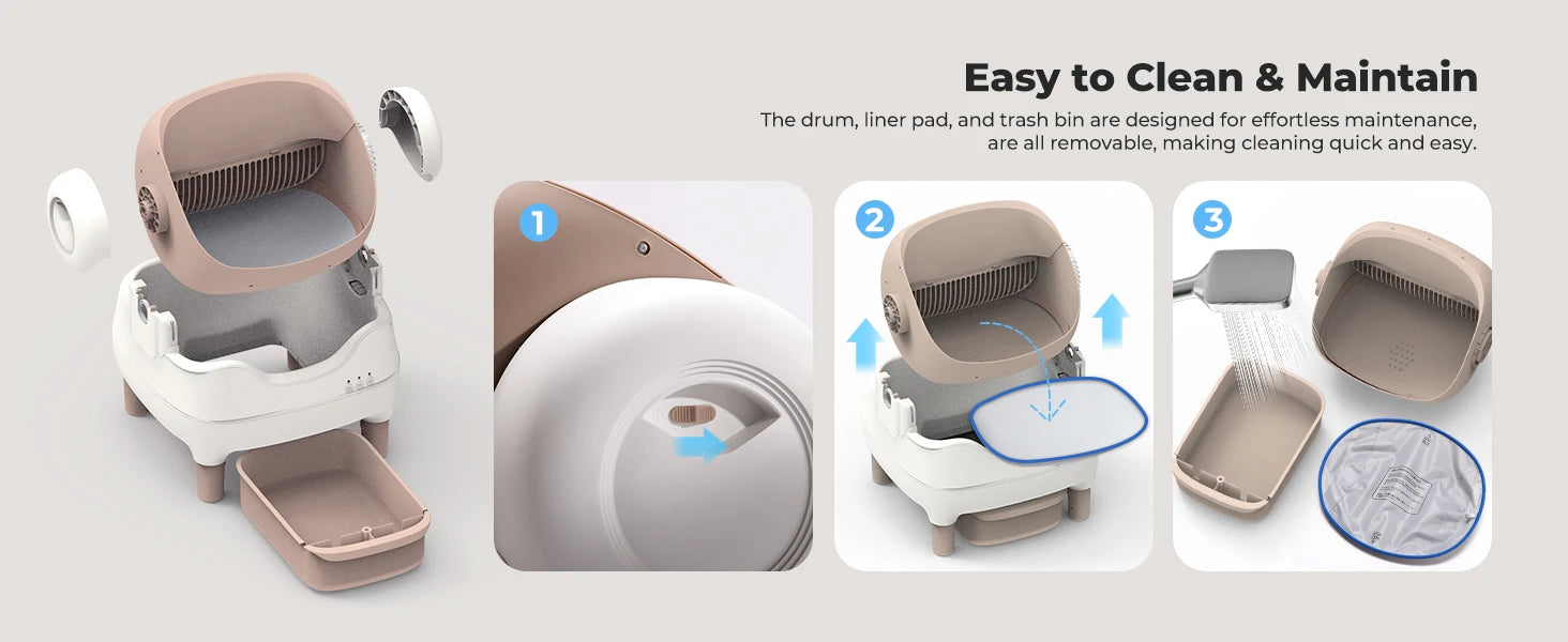 Self-Cleaning Litter Box - Smart App-Controlled Automatic System for Multiple Cats