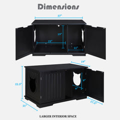 X-Large Cat Litter Box Enclosure - Hidden Washroom Bench Furniture